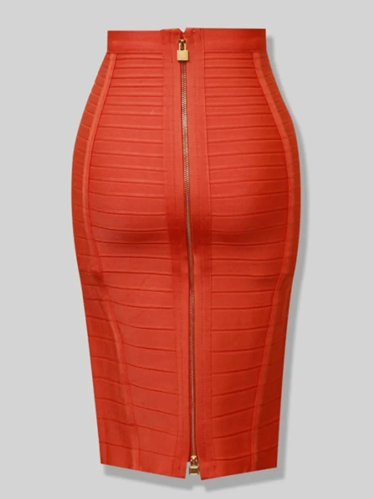 Zipper A Line Skirt
