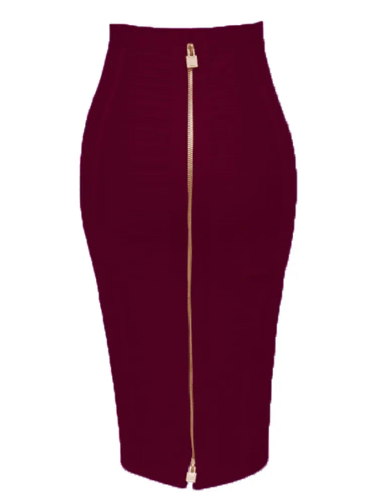 Zipper A Line Skirt