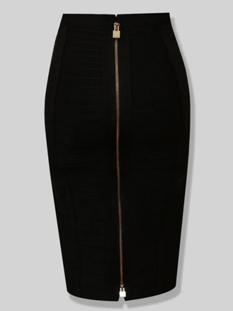 Zipper A Line Skirt